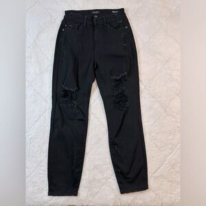 Judy Blu women’s high rise boyfriend fit black jeans size 5 waist size 27